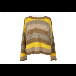 Moon & Madison Sweaters  Mustard Stripe Sweater Color Orange/Yellow